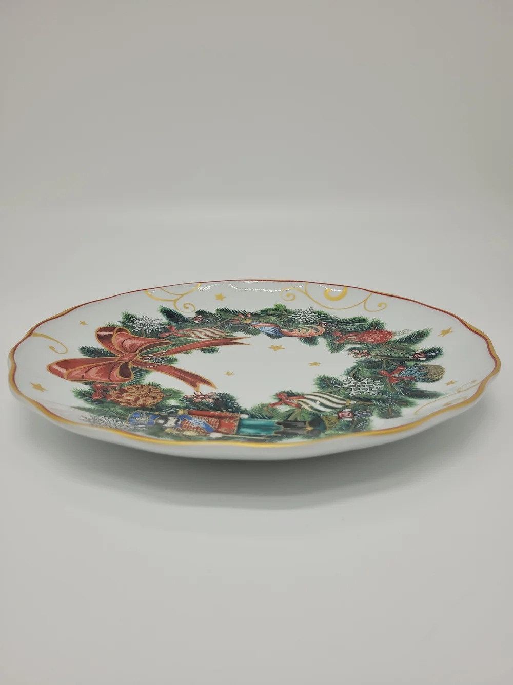Williams Sonoma Twas The Night Before Christmas Holiday Wreath Plate NEW FLAW